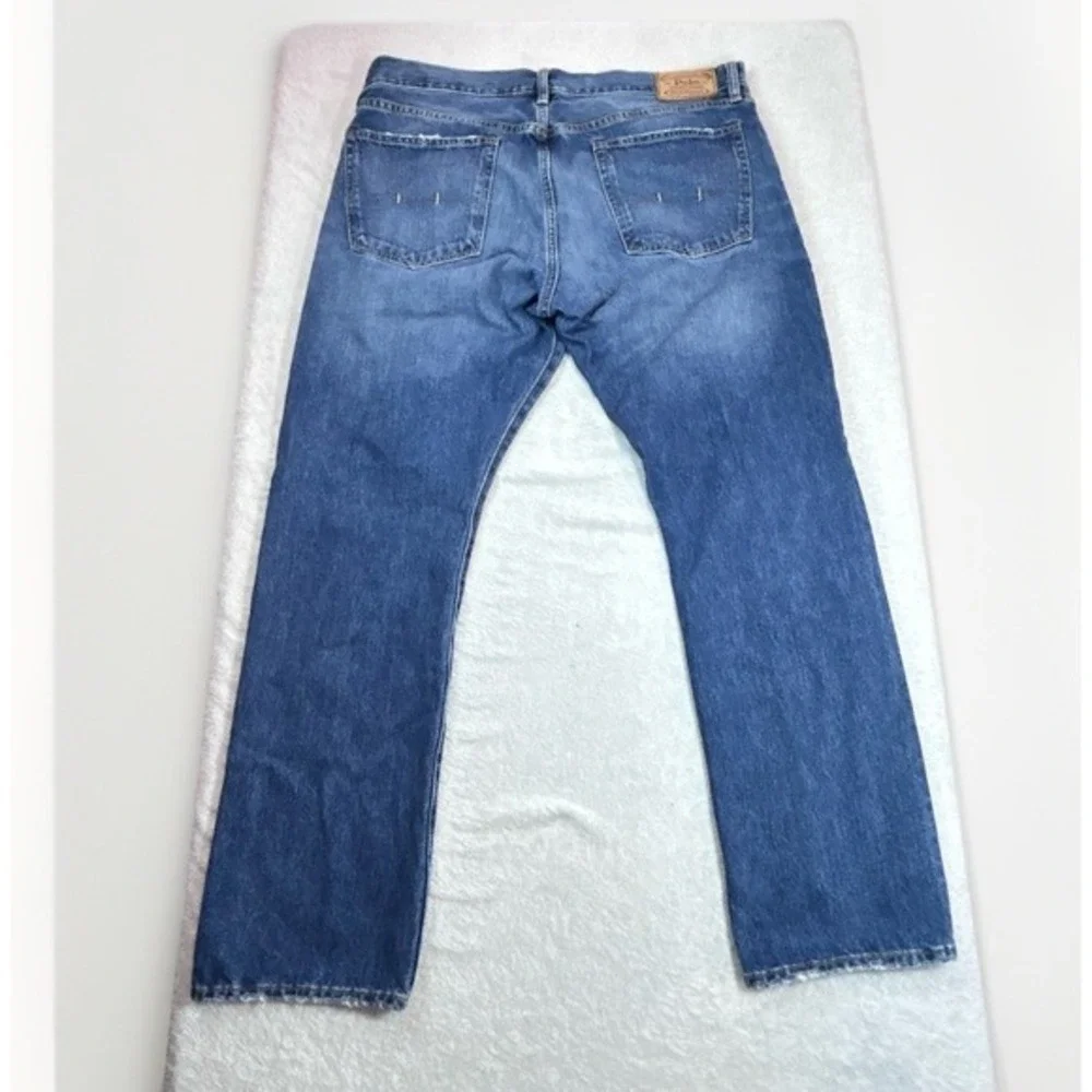 Vtg polo ralph lauren authentic dungarees blue jeans‎ 36x30 Distressed Med Wash